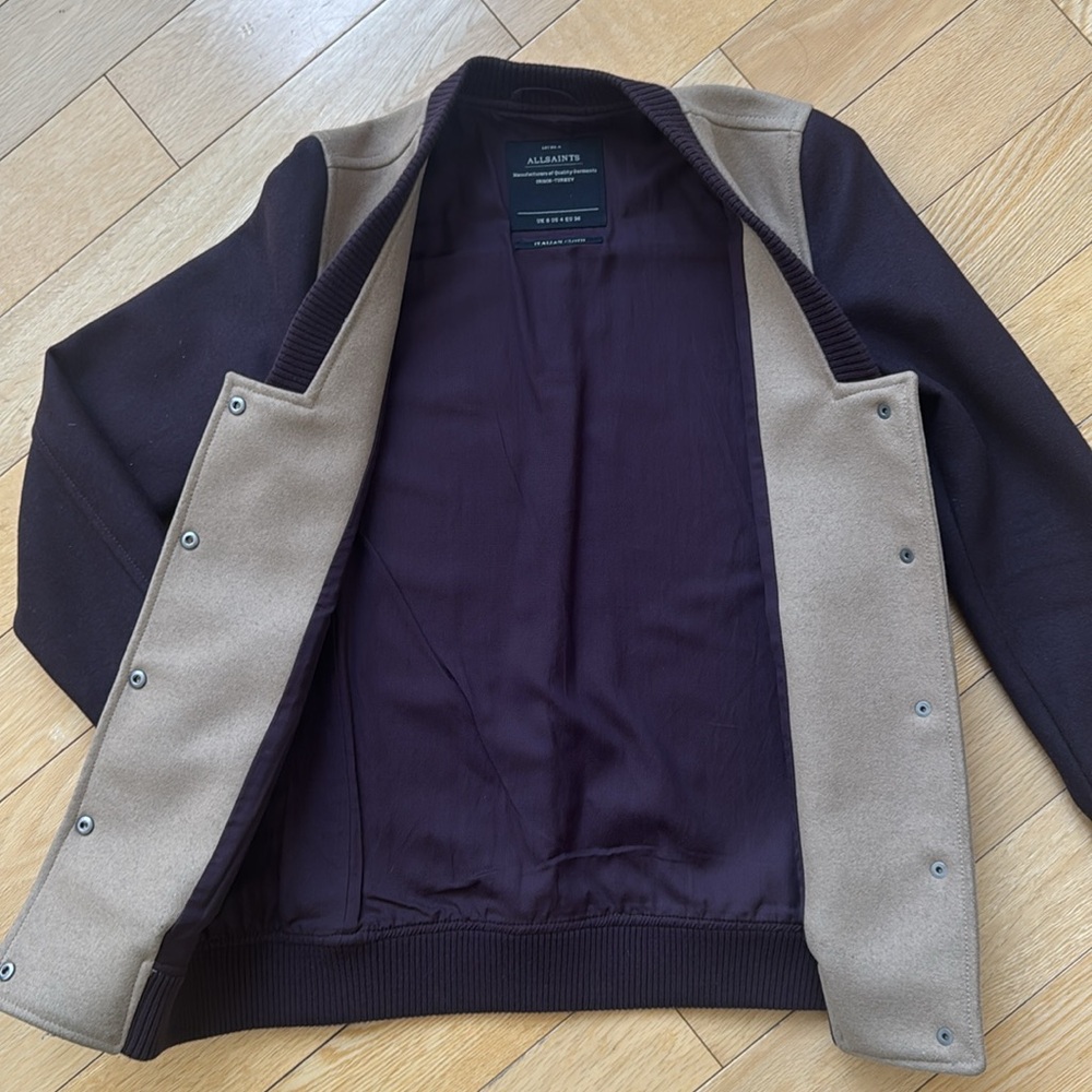 All Saints Lucas Wool Bomber Women’s Varsity Jacket - Picture 7 of 9